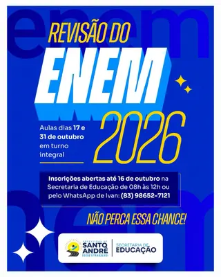 📝 OPORTUNIDADE! Estudantes que farão o Enem, estamos na reta final para a prova e é ho...