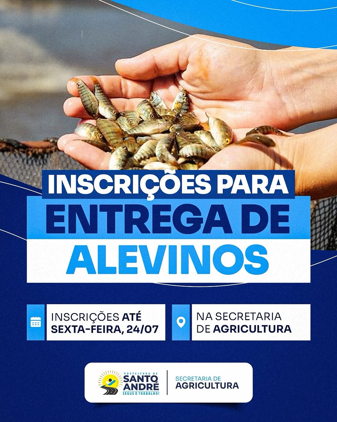 🌱 Estão abertas as inscrições para entrega de alevinos, que são peixes em estágio inic...