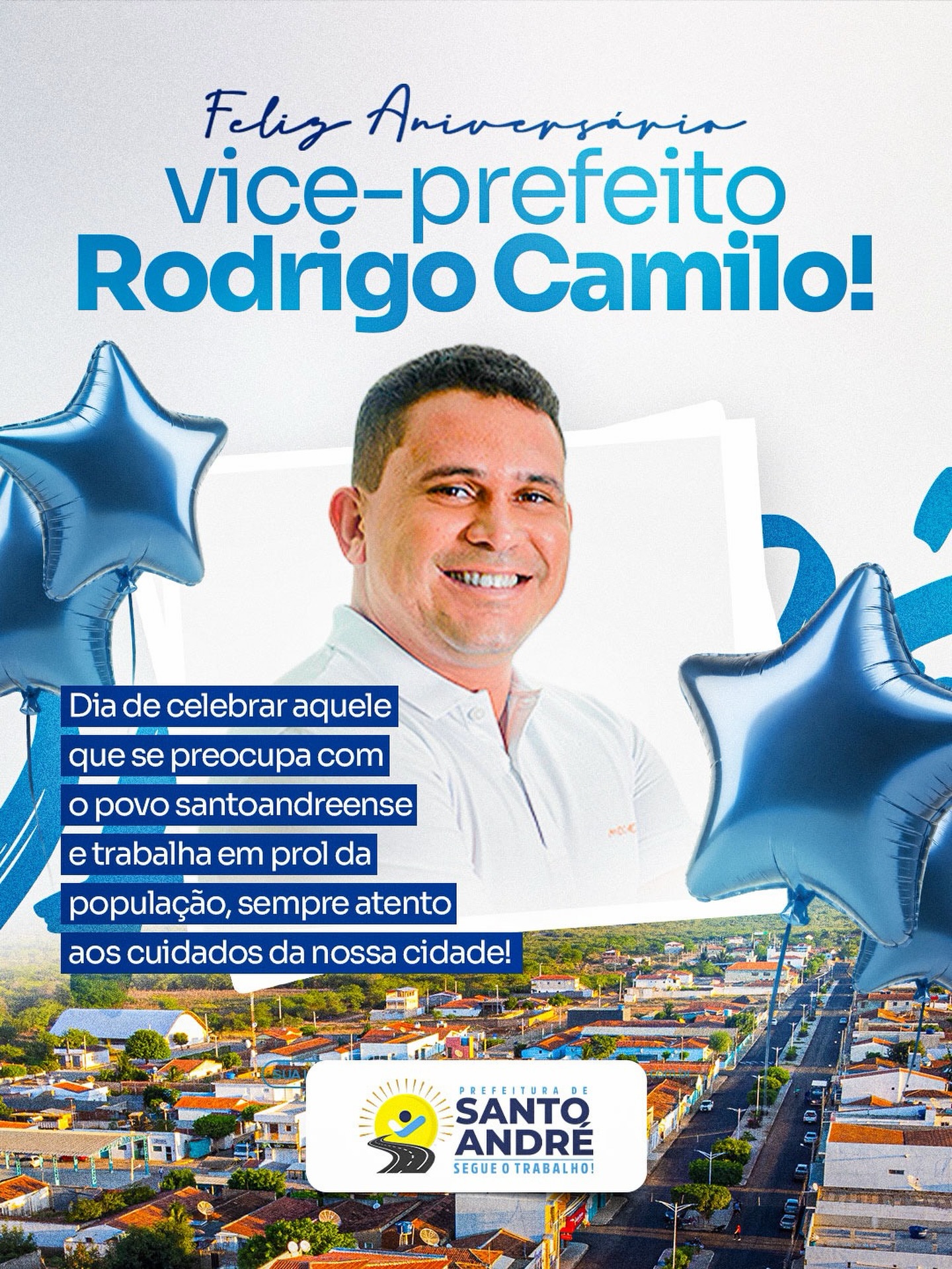 Prefeitura parabeniza vice-prefeito Rodrigo Camilo