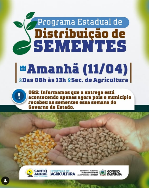 Entrega de sementes do Programa Estadual acontece nesta sexta (11) na Secretaria de Agricultura