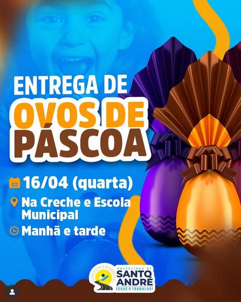 Entrega de ovos de Páscoa nas escolas municipais