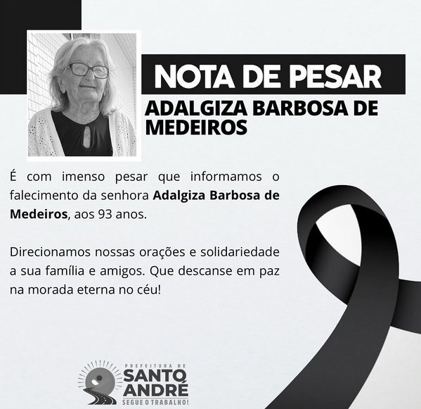 Luto: falece Adalgiza Barbosa de Medeiros