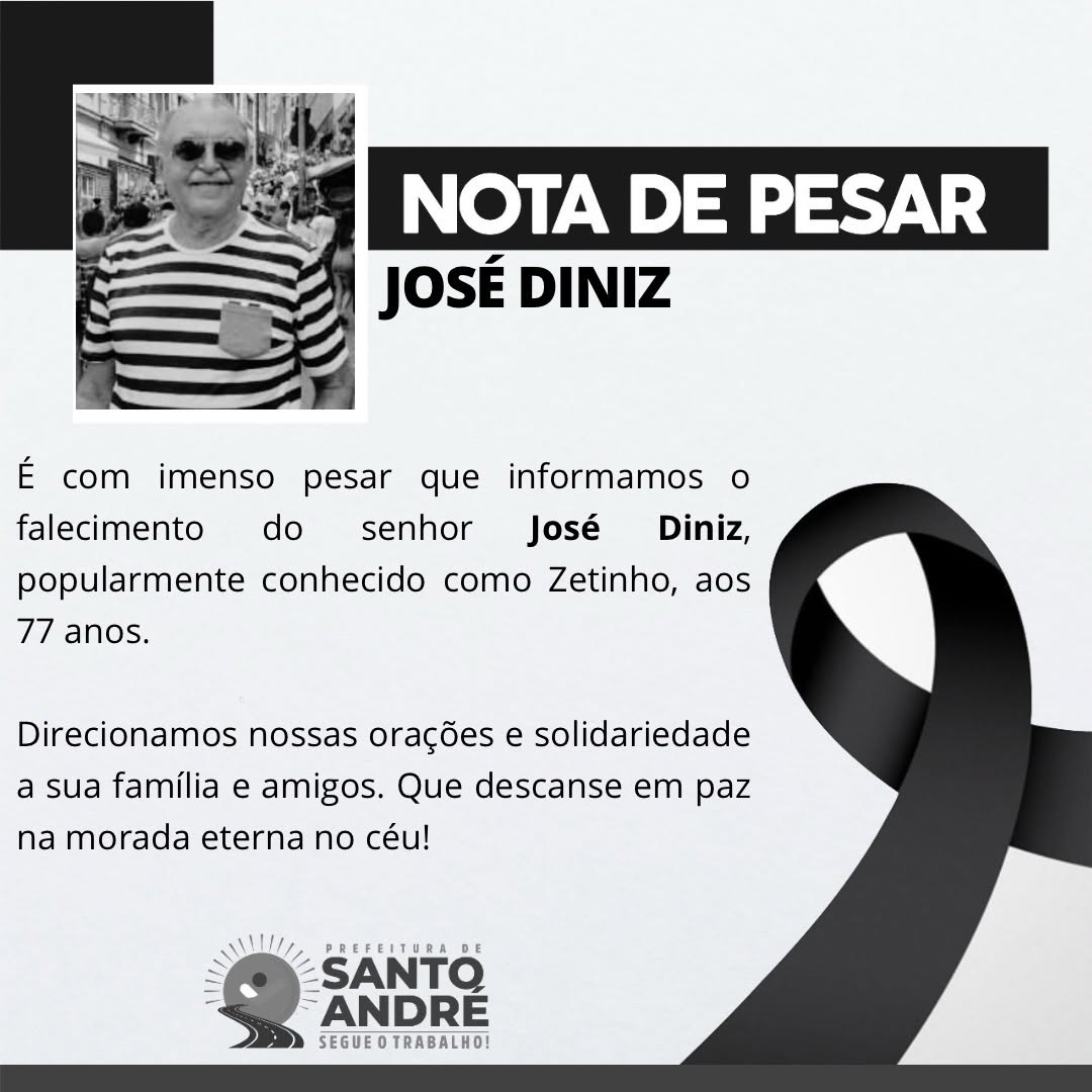 Município expressa profundo pesar pelo falecimento de José Diniz