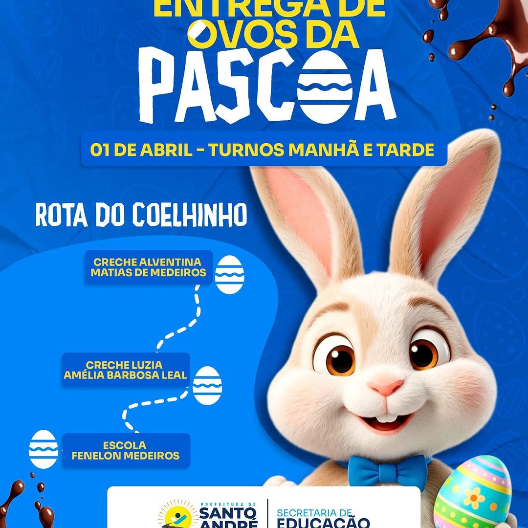 Prefeitura anuncia entrega de ovos de Páscoa a alunos da Rede Municipal
