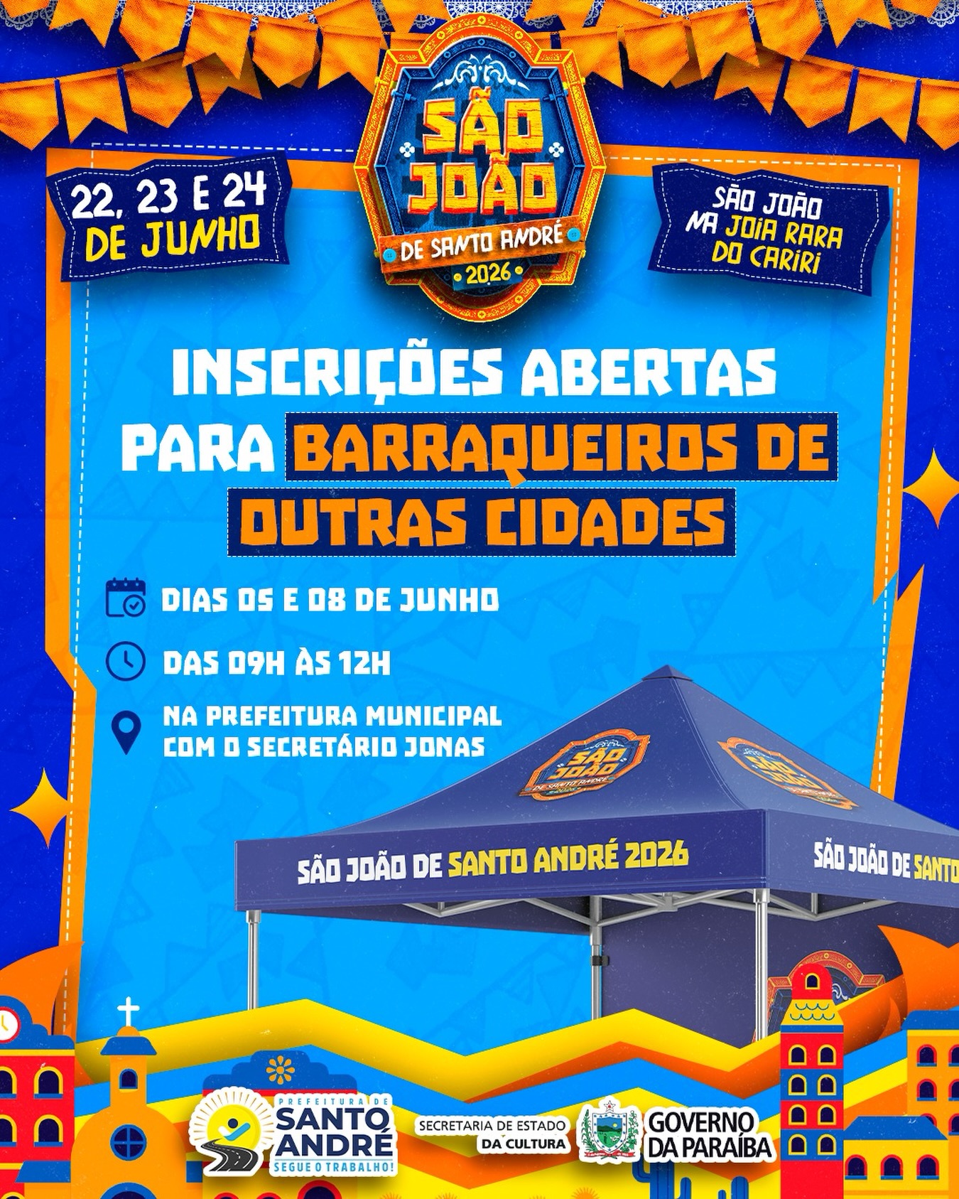 Inscrições para comerciantes de outras cidades no São João 2026